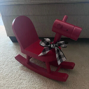 VINTAGE MONCHHICHI WOOD ROCKING HOBBY HORSE WOODEN SERIES ROCKER 1980 MATTEL